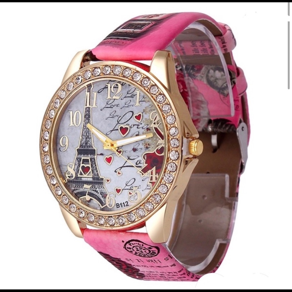 ✨HP✨ 12/17 Final Price jeweled Eiffel Tower watch!